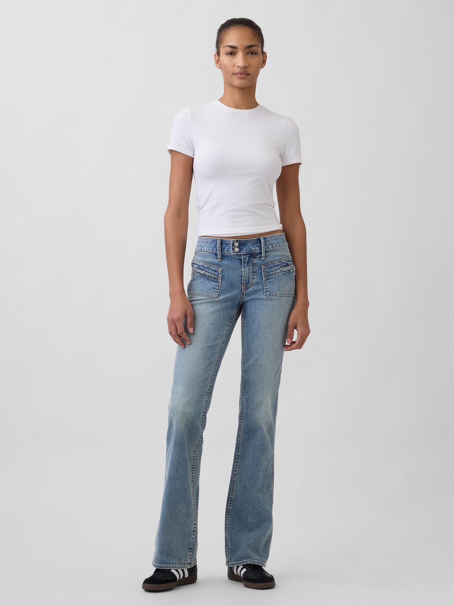 Gap Low Rise Long & Lean Jeans In White