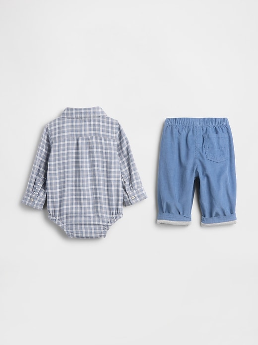 Image number 2 showing, Baby Flannel & Corduroy Outfit Set