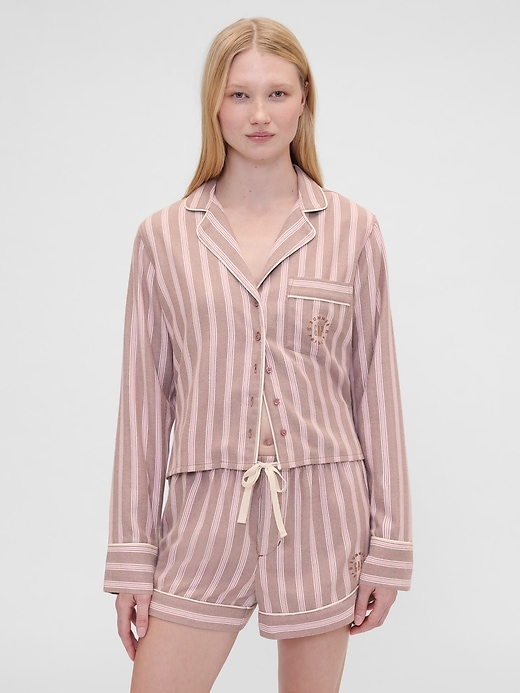 Image number 1 showing, Gap × Summer Fridays Relaxed Flannel Stripe PJ Shirt