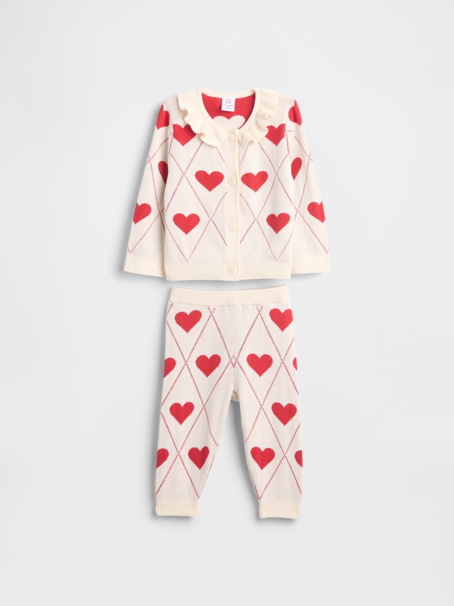 Baby Ruffle Collar Cardigan Sweater Set