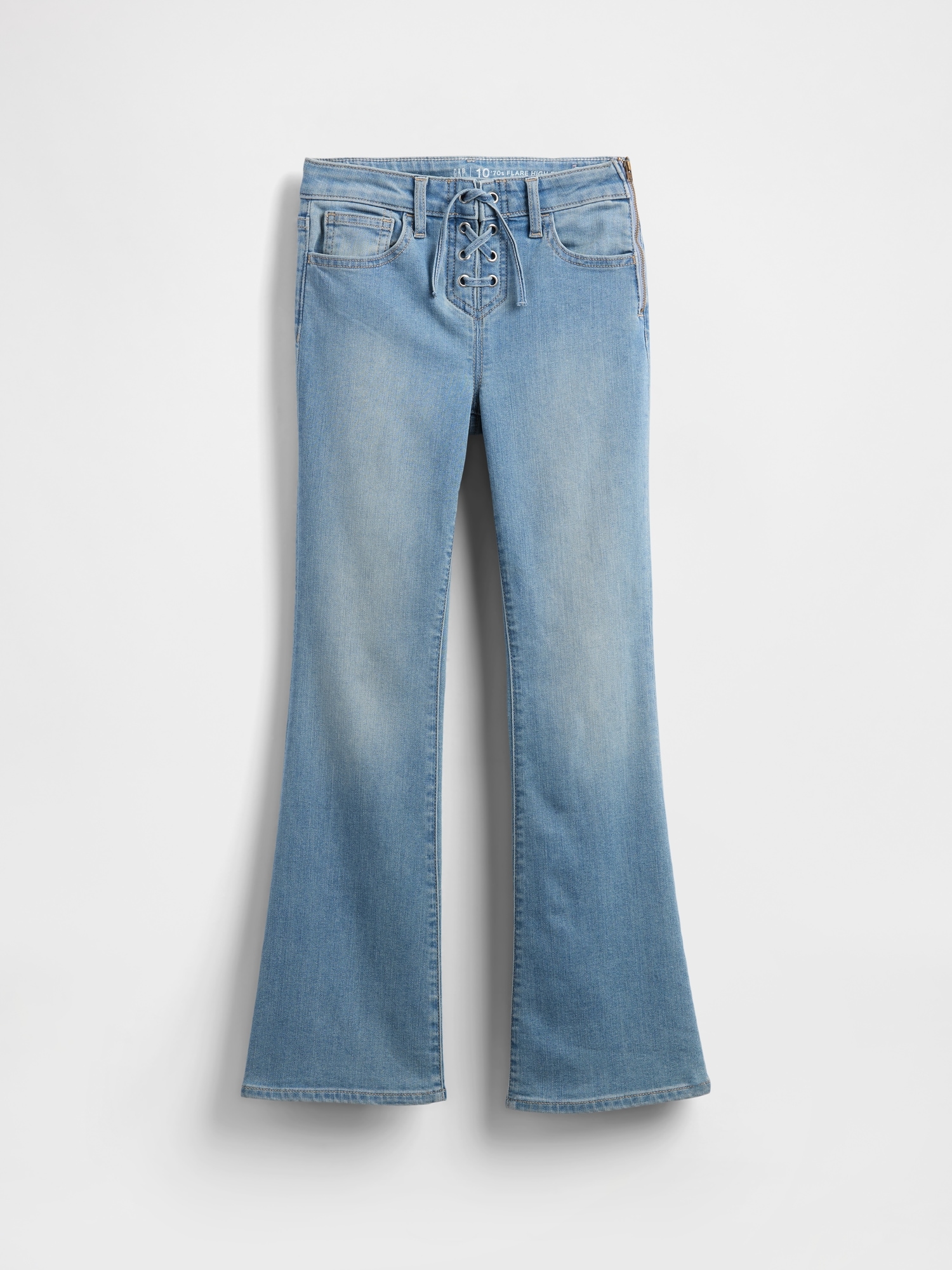 Kids High Rise Lace-Up '70s Flare Jeans