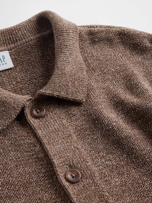 Image number 5 showing, Kids Relaxed Polo Cardigan Sweater