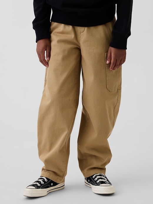 Image number 3 showing, Kids Brushed Cargo Baggy Taper Pants