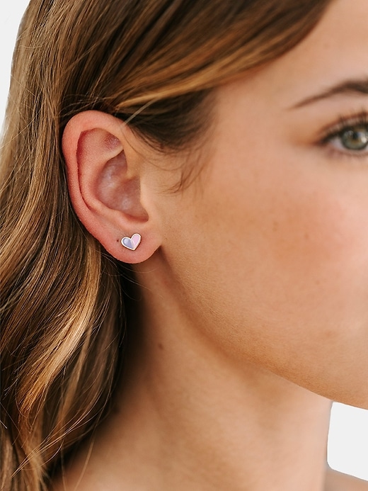 Image number 2 showing, Pierced Co Heart Duo Screwback Earrings