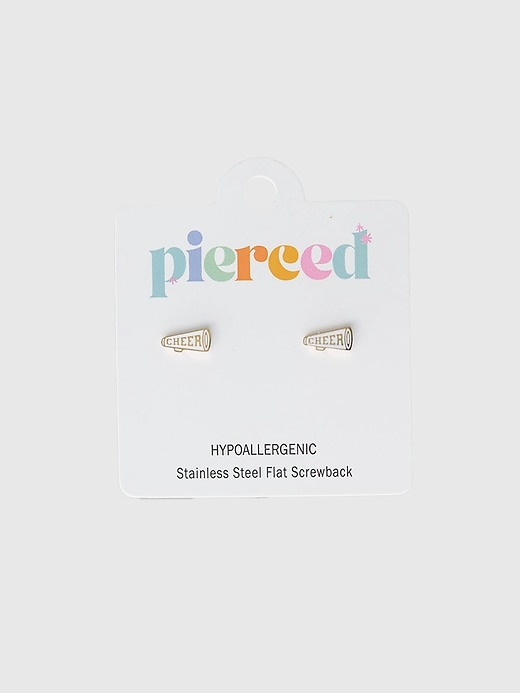 Image number 1 showing, Pierced Co Megaphone Screwback Earrings