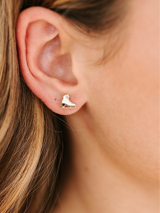 Image number 2 showing, Pierced Co Ice Skate Screwback Earrings
