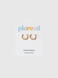 Pierced Co Gold 8mm Huggie Earrings