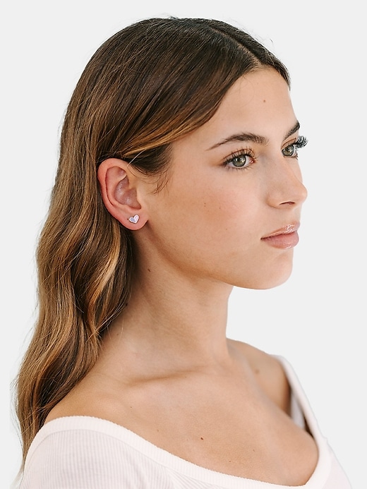 Image number 3 showing, Pierced Co Heart Duo Screwback Earrings