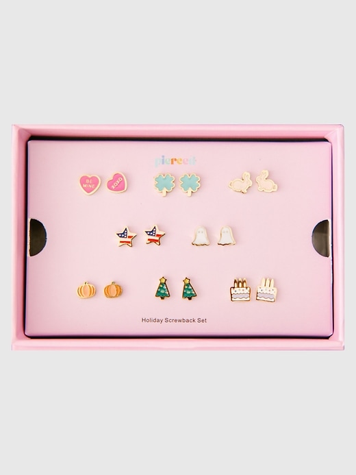 Image number 1 showing, Pierced Co Holiday Screwback Earring Set
