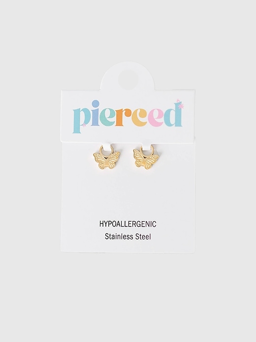 Image number 1 showing, Pierced Co Classic Butterfly Charm For Huggie Earrings
