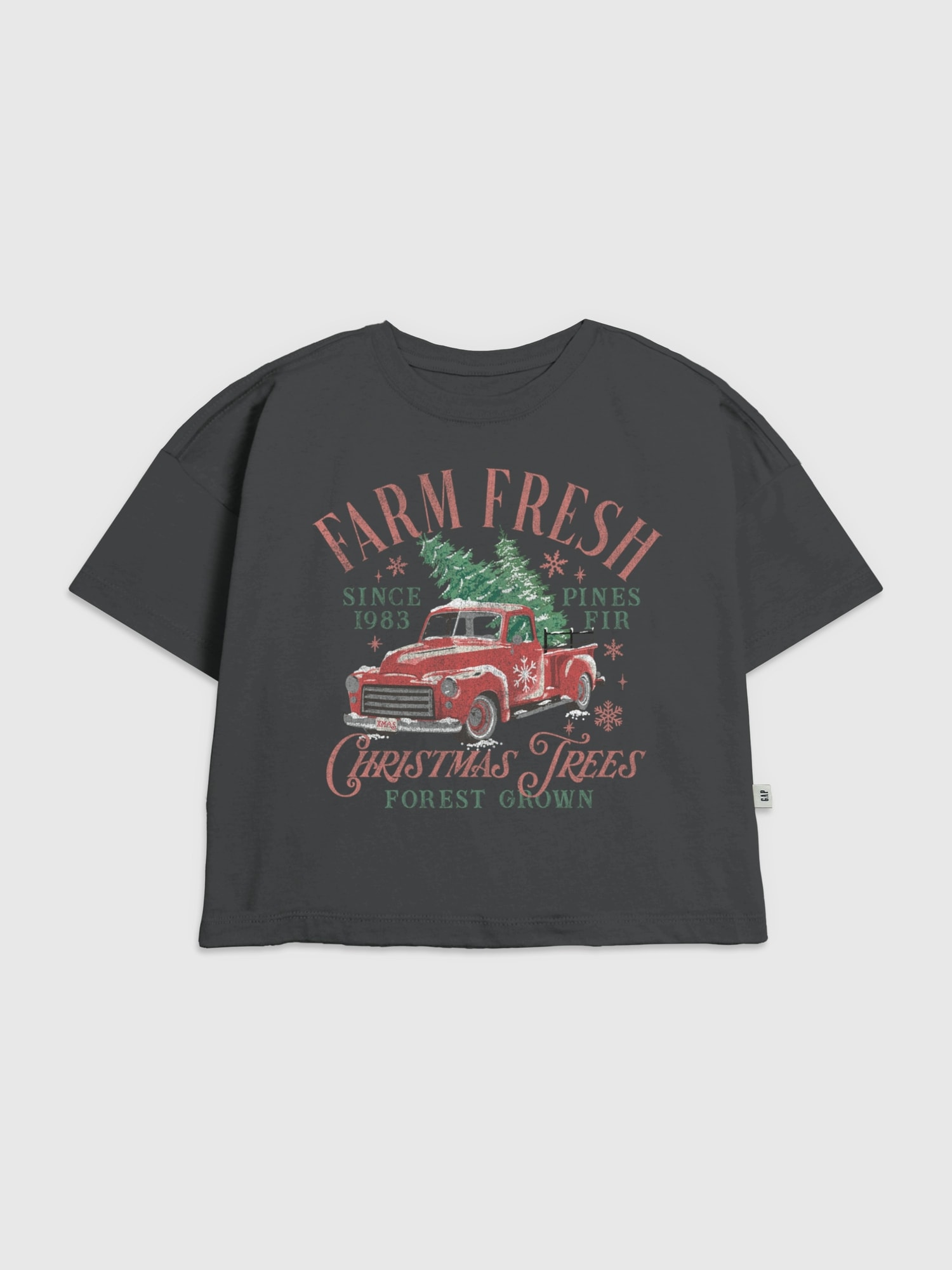 Kids Farm Fresh Christmas Trees Graphic T-Shirt