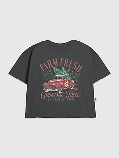 Kids Farm Fresh Christmas Trees Graphic T-Shirt