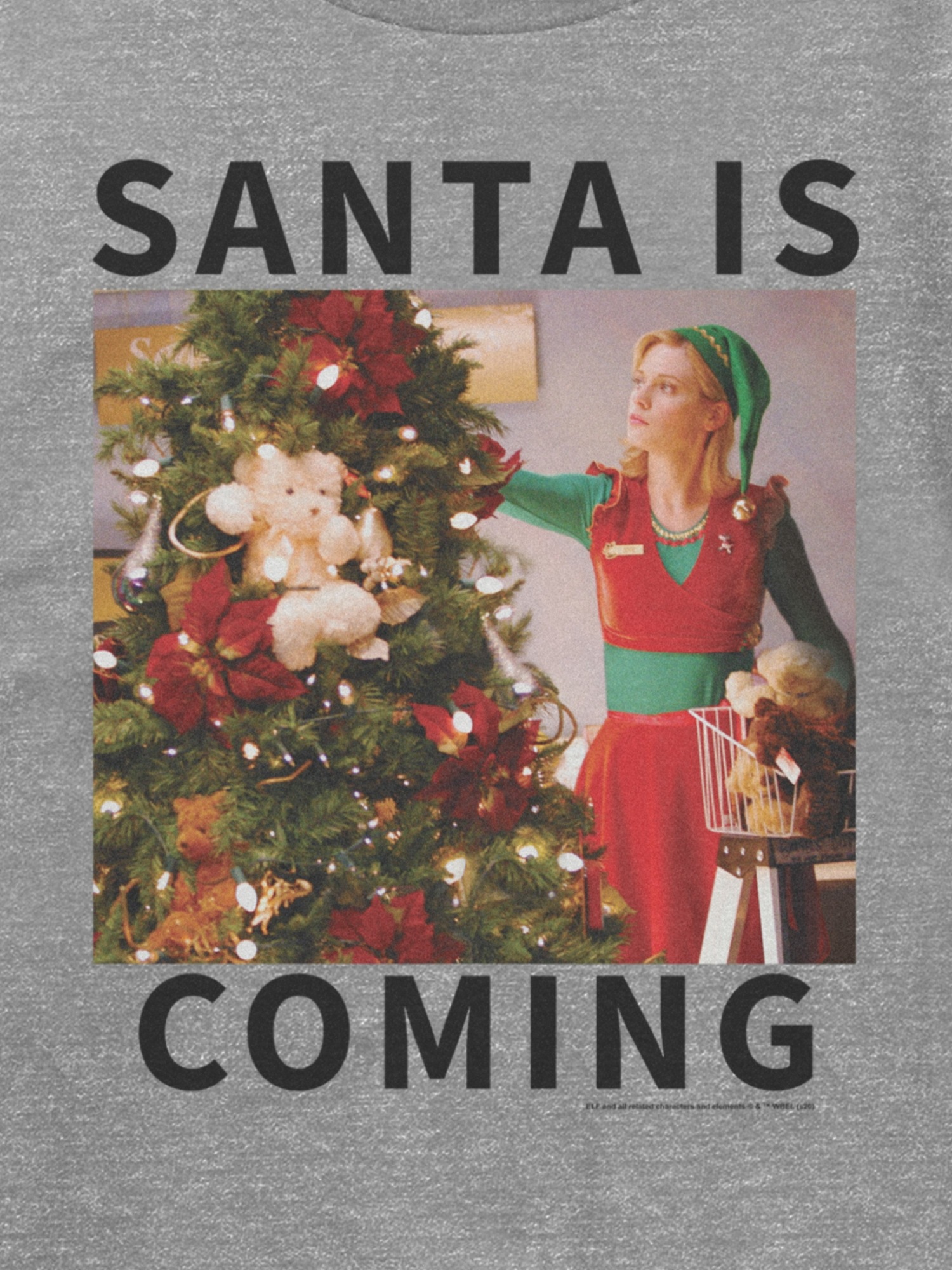 Kids Elf Santa Is Coming Graphic T-Shirt