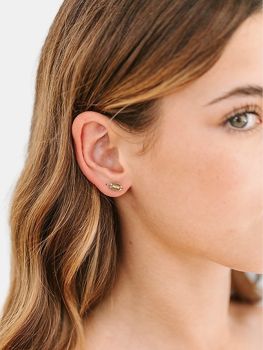 Image number 2 showing, Pierced Co Football Screwback Earrings
