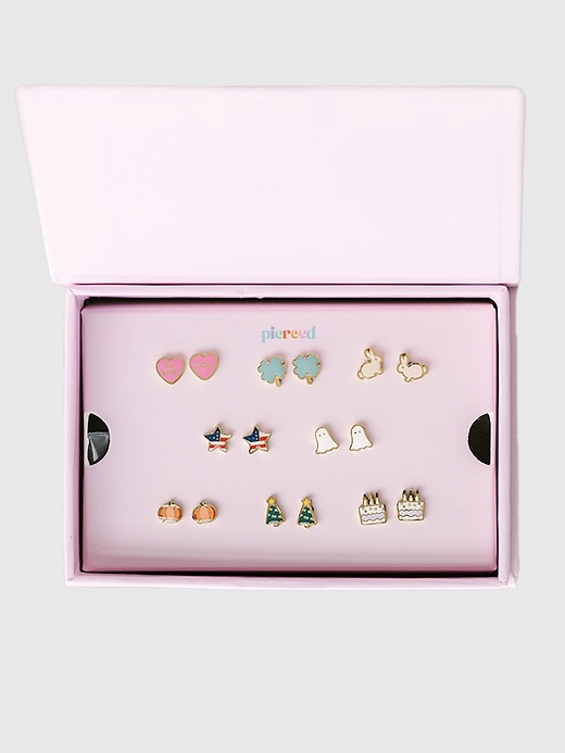 Image number 2 showing, Pierced Co Holiday Screwback Earring Set