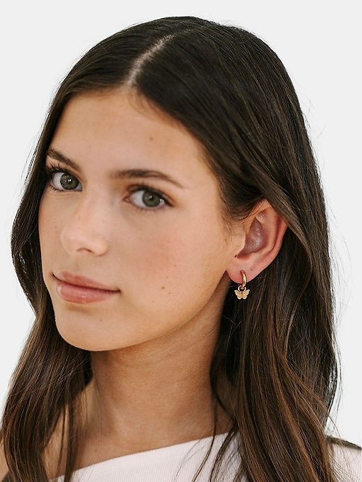 Image number 3 showing, Pierced Co Classic Butterfly Charm For Huggie Earrings
