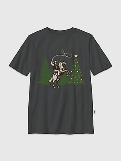 Kids Cowboy Christmas Graphic T-Shirt