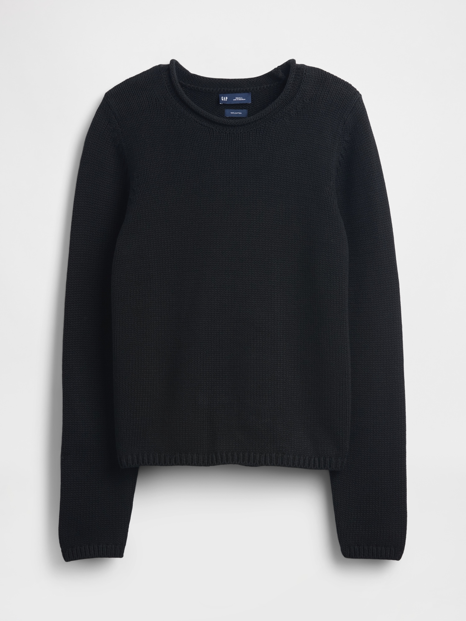 Женский свитер Gap 100% Cotton Rollneck, цвет: Чёрный — фото 5