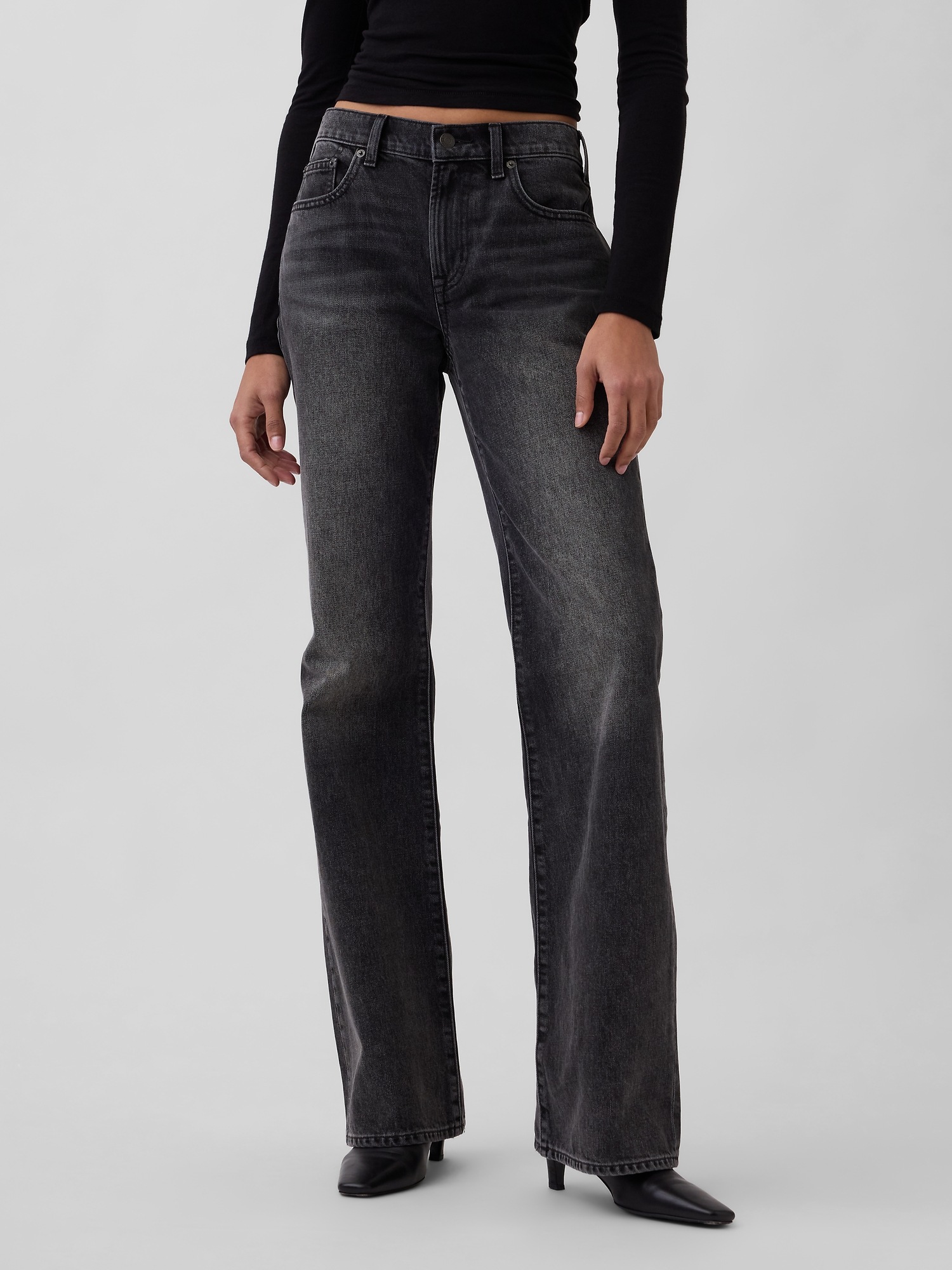 Женские джинсы Gap Mid Rise Rigid Relaxed Flare Jeans — фото 2