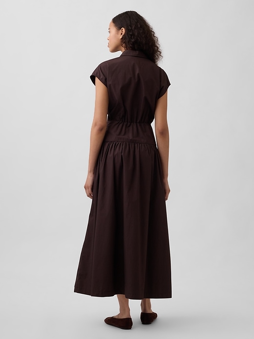 Image number 2 showing, Poplin Drop-Waist Maxi Shirtdress