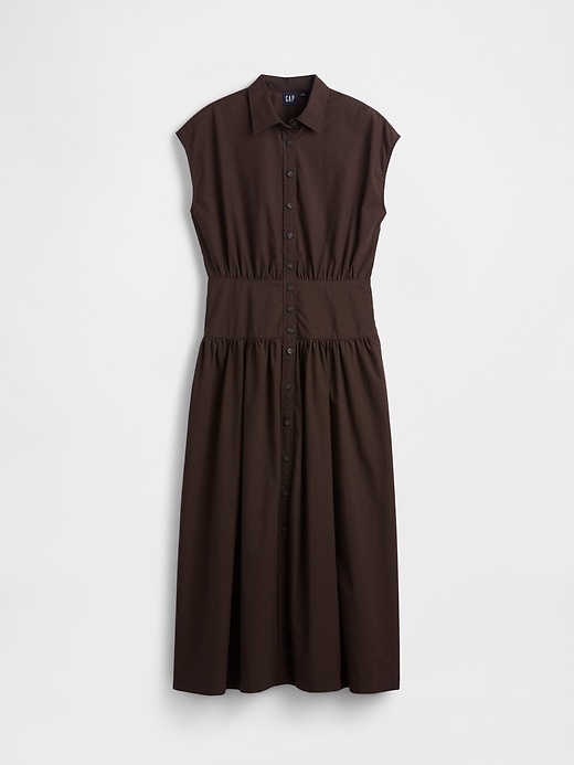Image number 5 showing, Poplin Drop-Waist Maxi Shirtdress