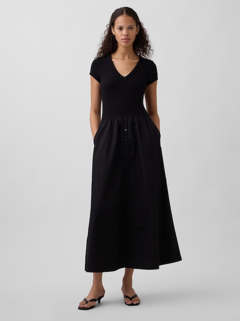 Modern Mixed Media Maxi Dress