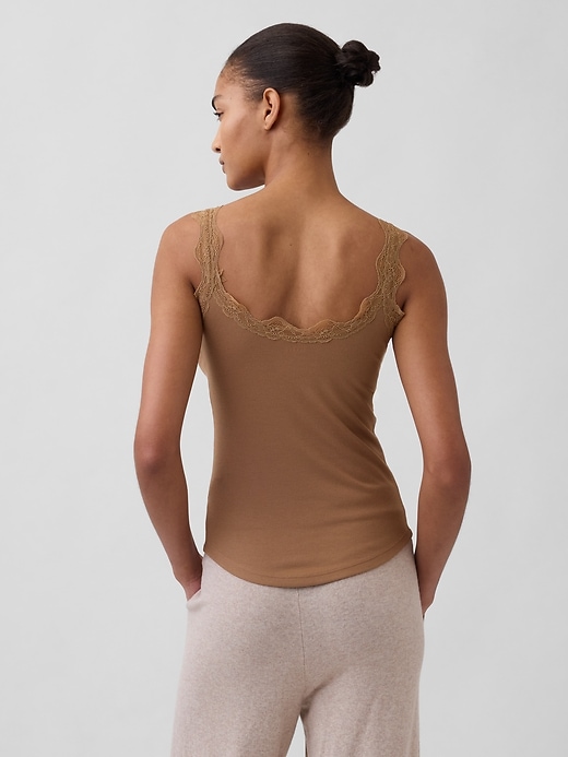 Image number 3 showing, Mini Rib Lace PJ Tank Top