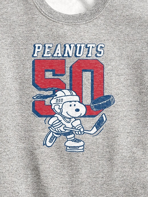 Image number 3 showing, Kids Peanuts Snoopy Hockey Crewneck Fleece Sweatshirt