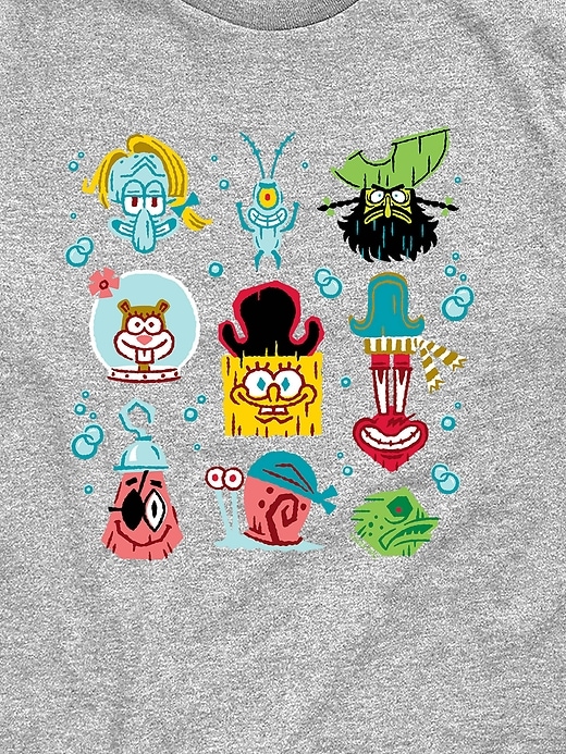 Image number 3 showing, Kids The Spongebob Movie Search For Squarepants Grid Short Sleeve Tee