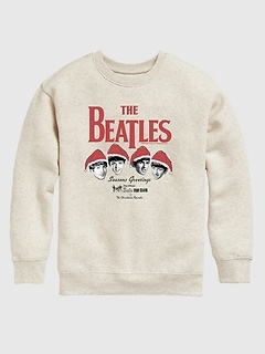 Kids The Beatles Christmas Crewneck Fleece Sweatshirt