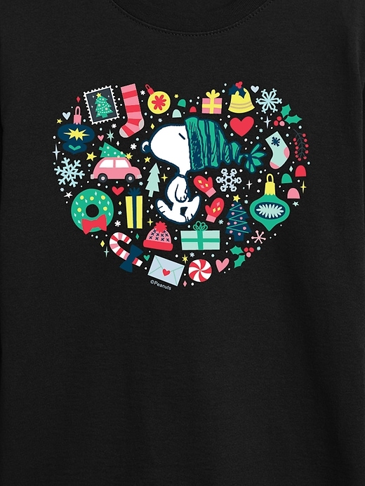 Image number 3 showing, Toddler Peanuts Snoopy Holiday Icons Heart Long Sleeve Tee