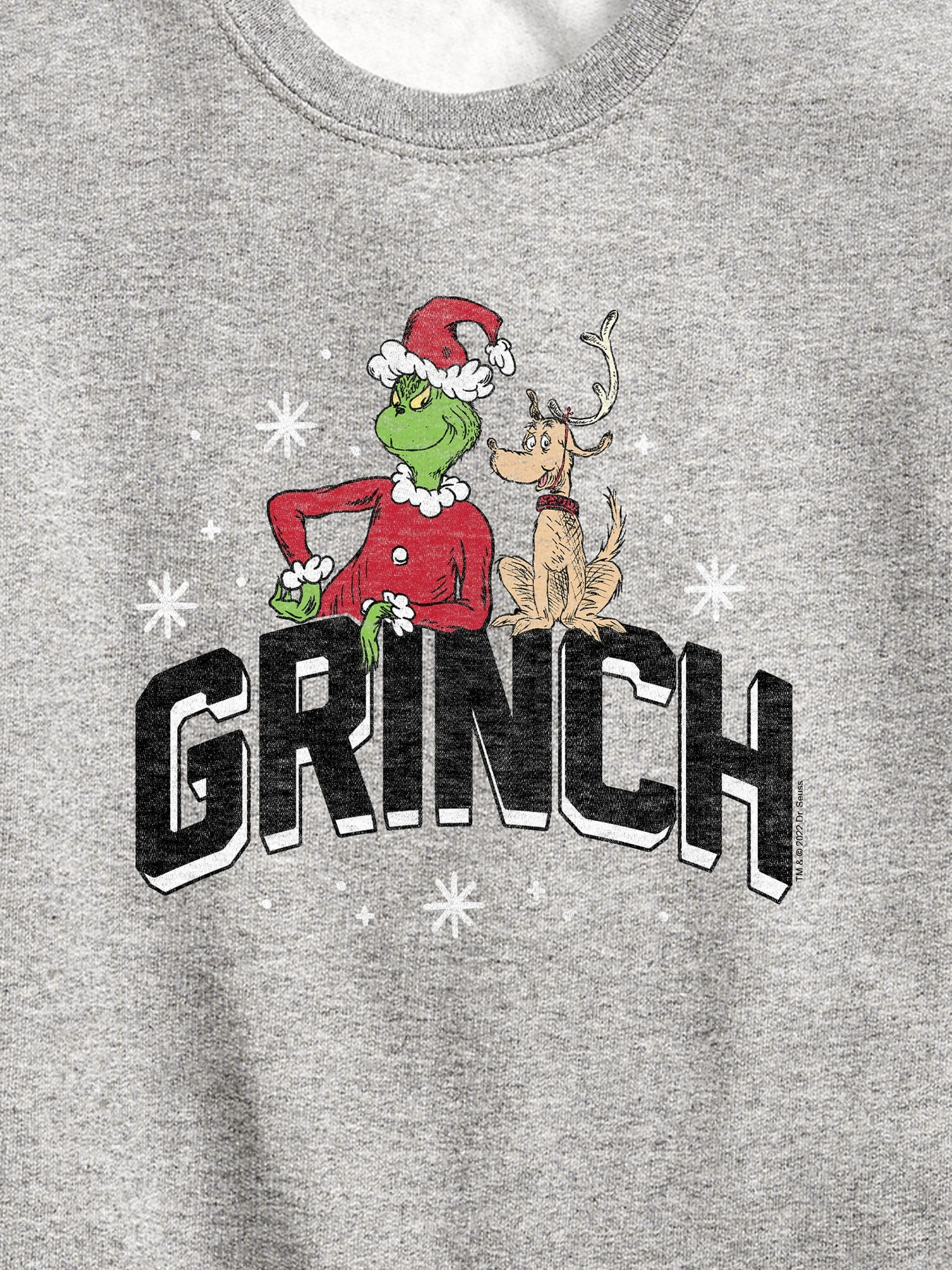 Toddler Dr Seuss The Grinch Collegiate Crewneck Fleece Sweatshirt