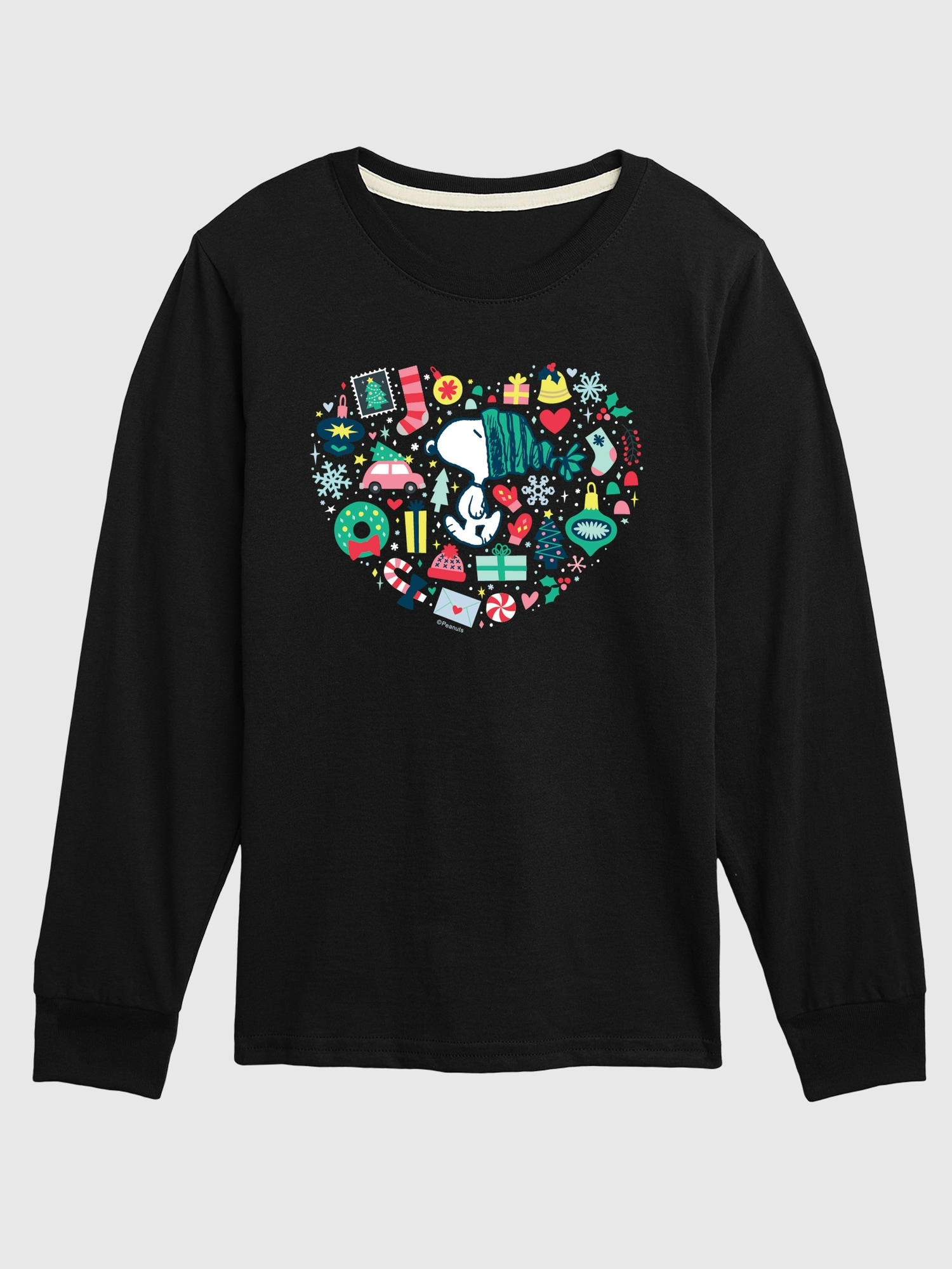 Toddler Peanuts Snoopy Holiday Icons Heart Long Sleeve Tee