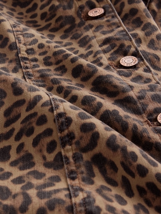 Image number 4 showing, Leopard Denim V-Neck Mini Dress