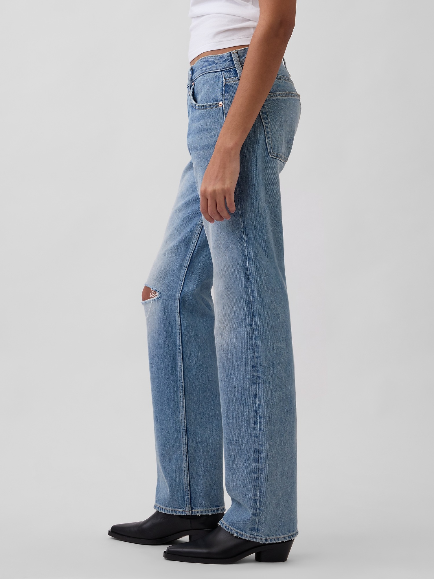 Женские джинсы Gap Mid Rise Rigid Relaxed Straight Jeans — фото 3