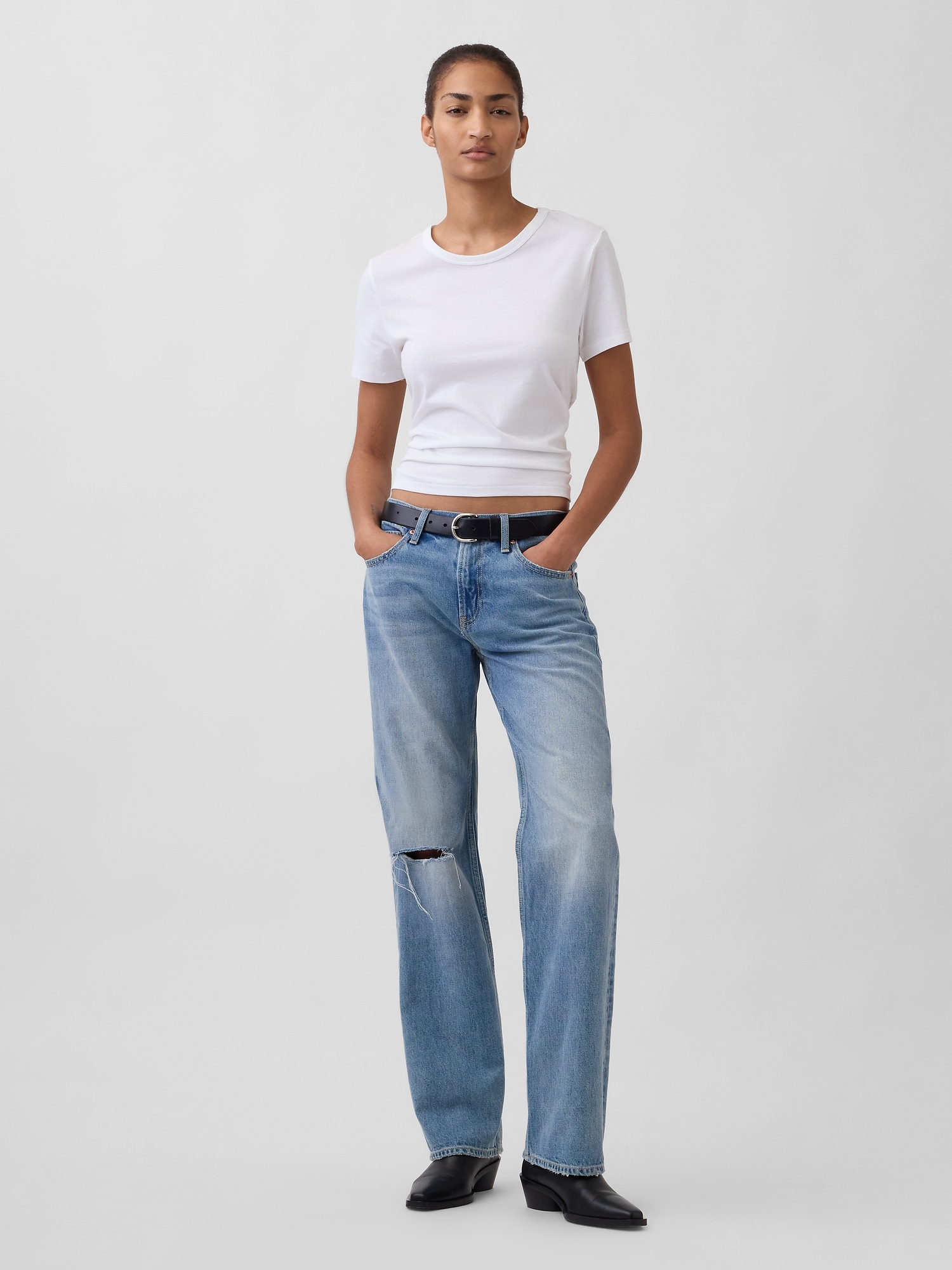 Женские джинсы Gap Mid Rise Rigid Relaxed Straight Jeans