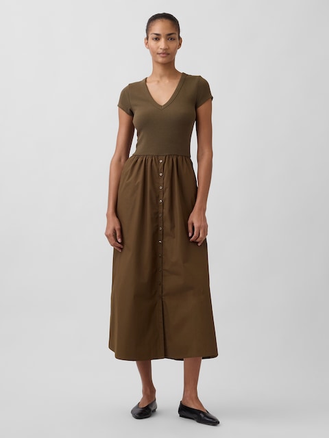 Modern Mixed Media Maxi Dress