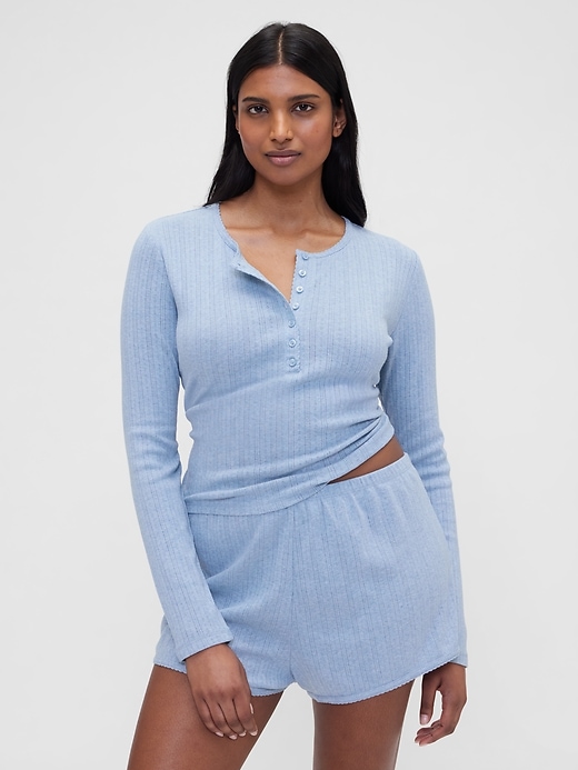 Image number 1 showing, Gap × Summer Fridays Pointelle Henley PJ Top