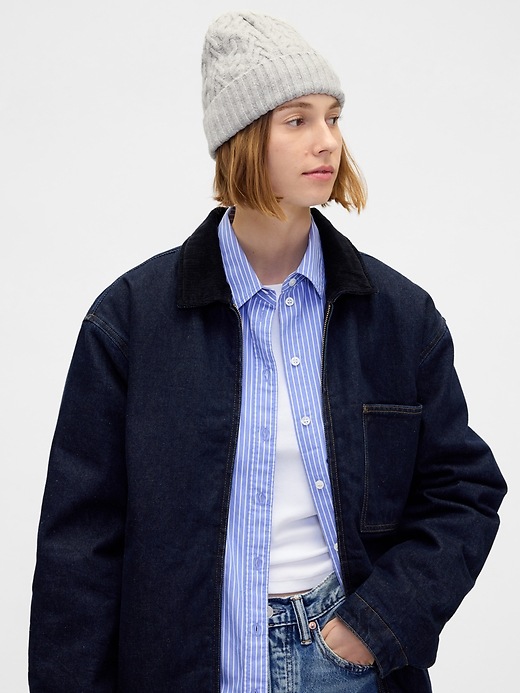 CashSoft Cable-Knit Beanie