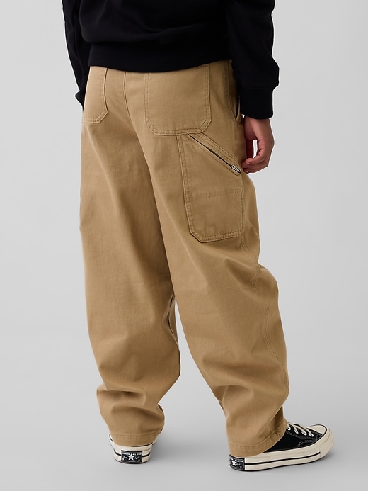 Image number 4 showing, Kids Brushed Cargo Baggy Taper Pants