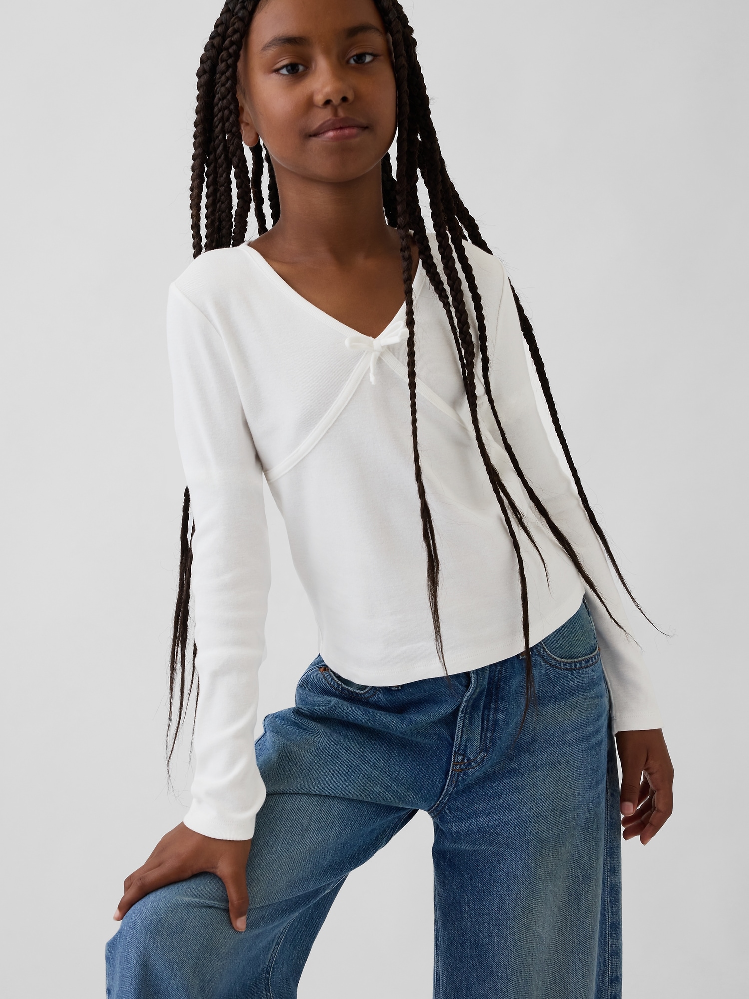 Kids Cross Front Bow T-Shirt