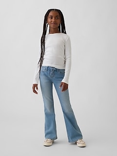 Kids High Rise Lace-Up '70s Flare Jeans