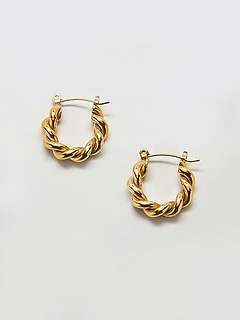 Admiral Row Gold Oval Twist Hoop Earrings