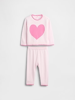 Baby Heart Sweater Set