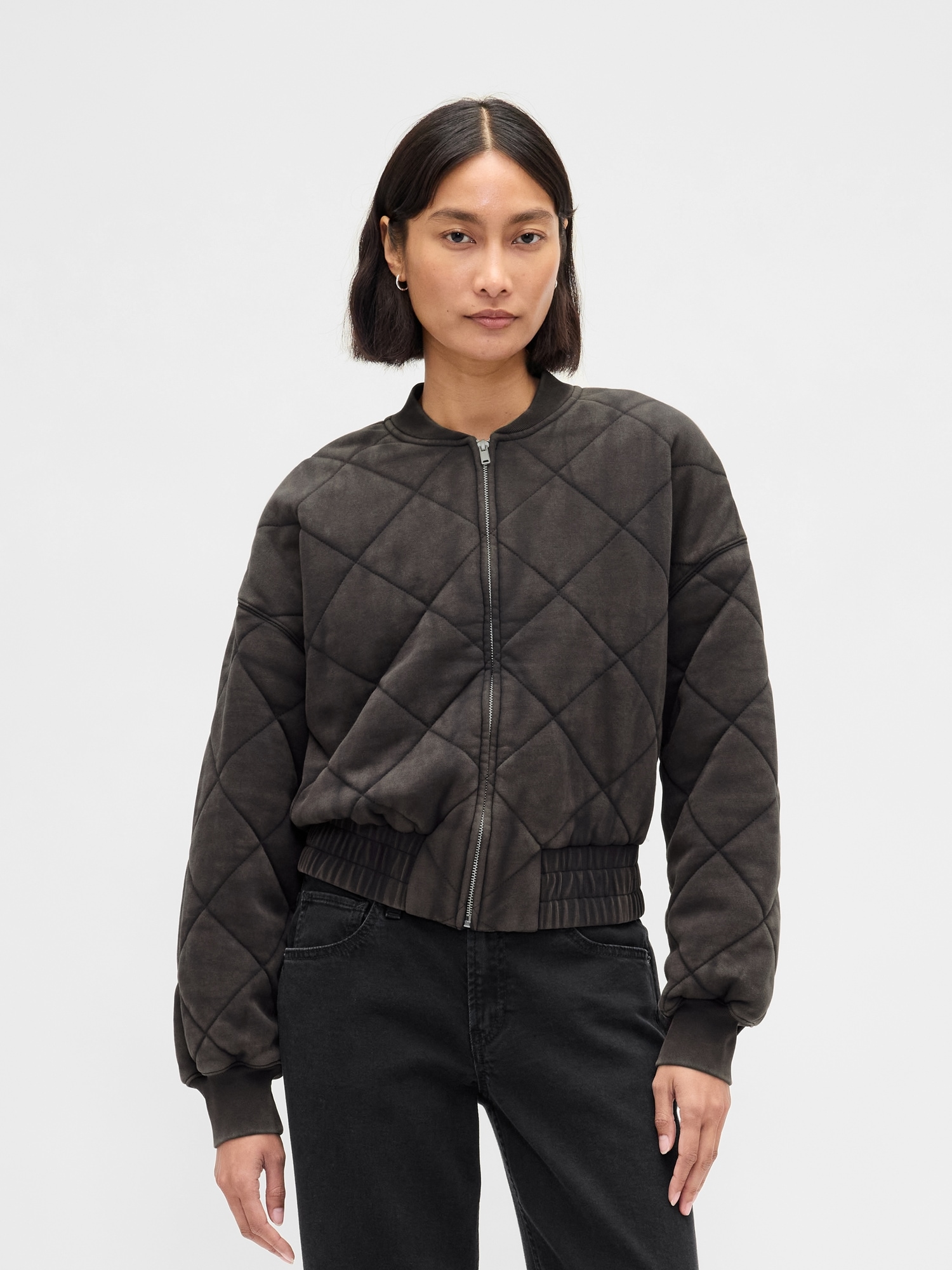 VintageSoft Quilted Bomber Jacket