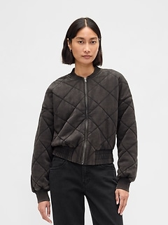 VintageSoft Quilted Bomber Jacket