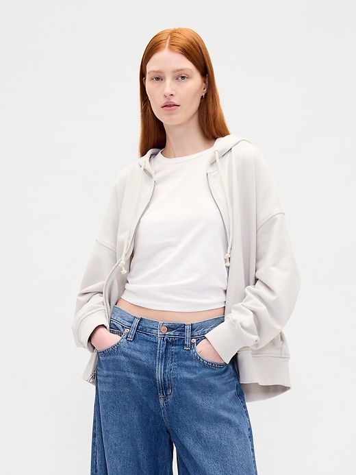 Image number 1 showing, Heavyweight French Terry Oversized Zip Hoodie