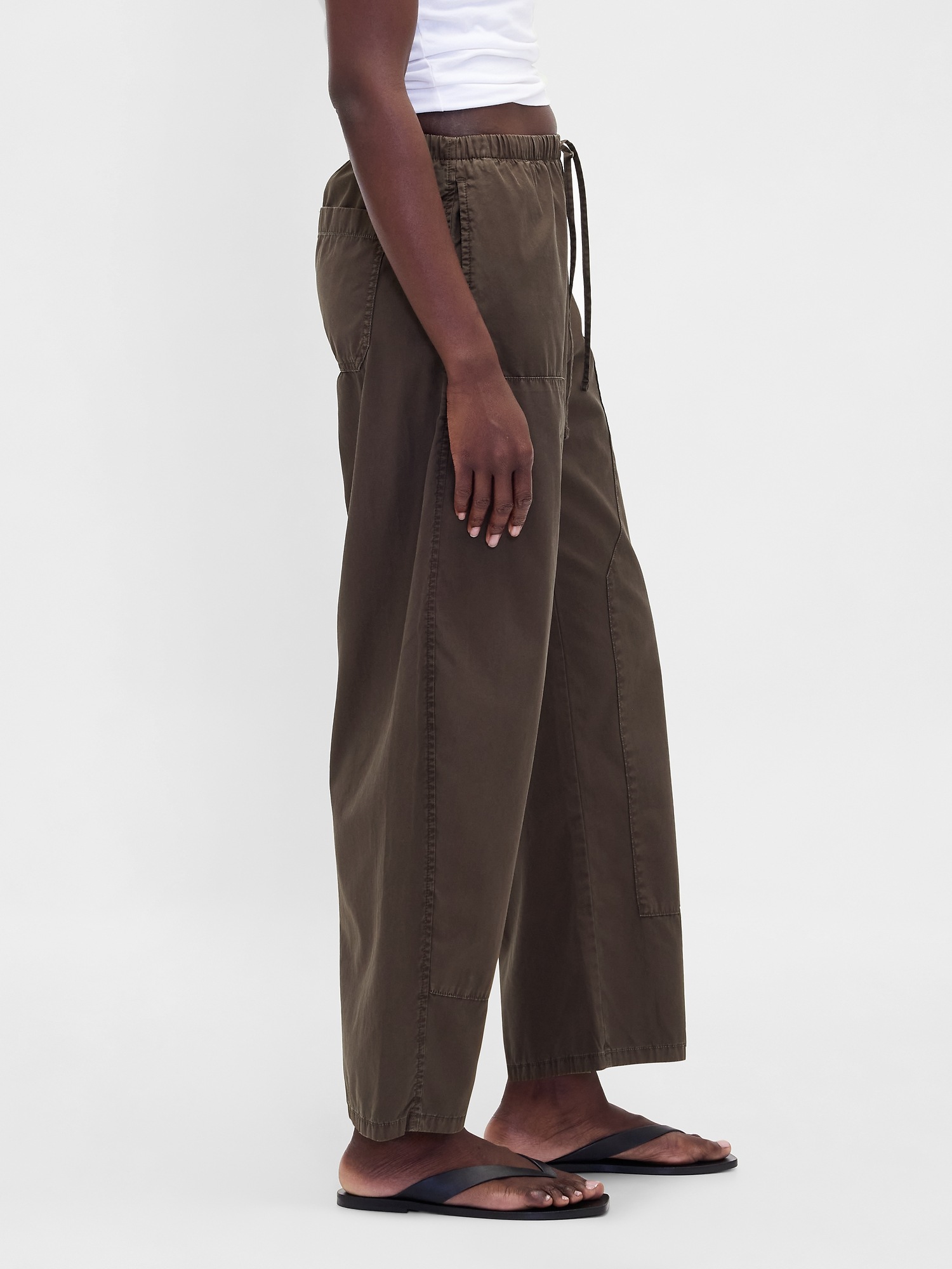 Женские брюки Gap Poplin Easy Double-Knee Barrel Pants — фото 3