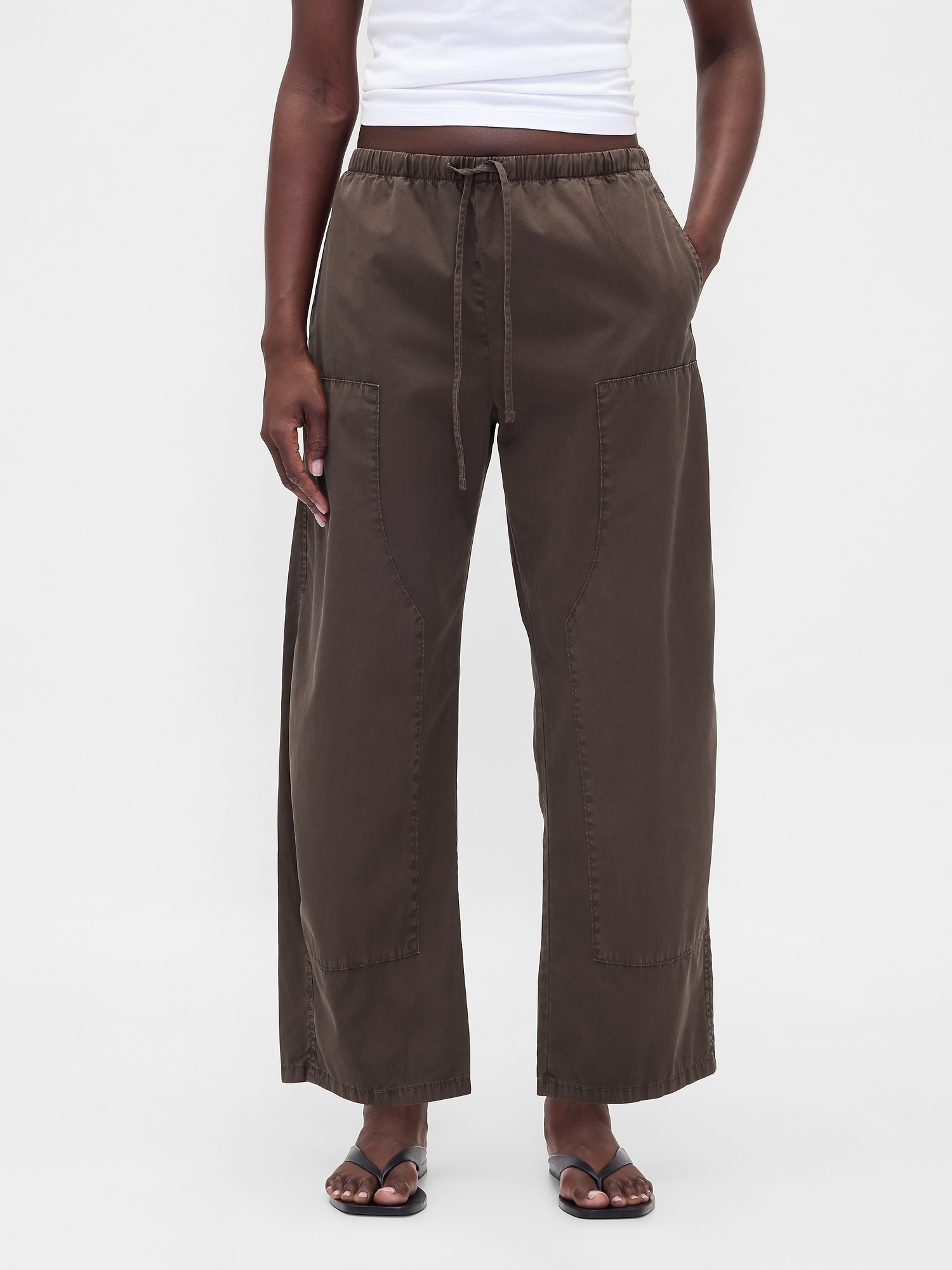 Женские брюки Gap Poplin Easy Double-Knee Barrel Pants — фото 2