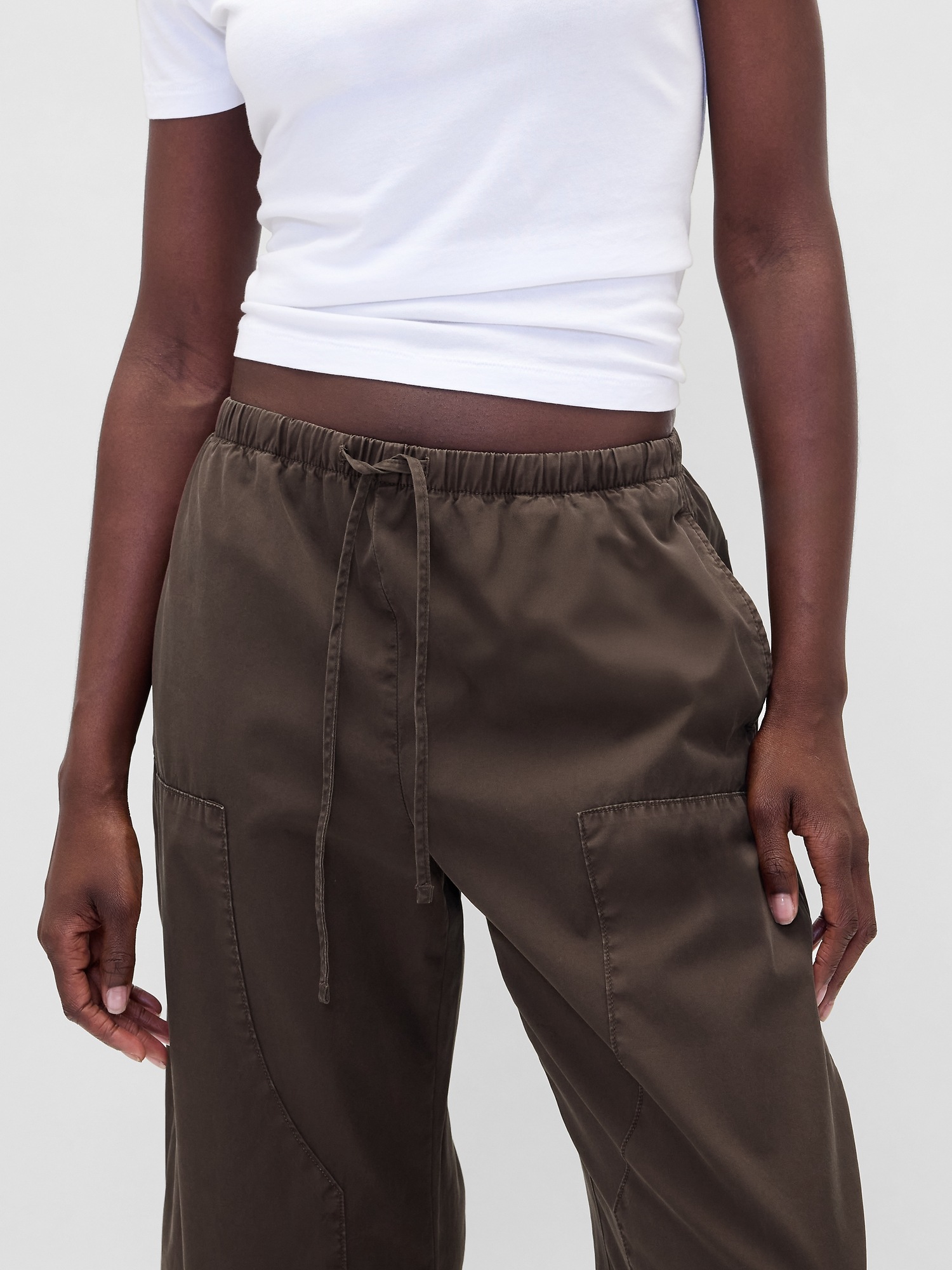 Женские брюки Gap Poplin Easy Double-Knee Barrel Pants — фото 6
